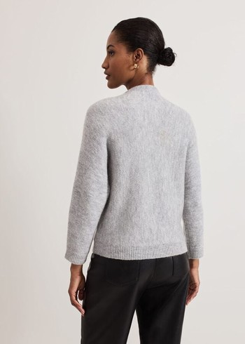 Phase Eight Amber Applique Knitwear Grey USA | 2910345-EG